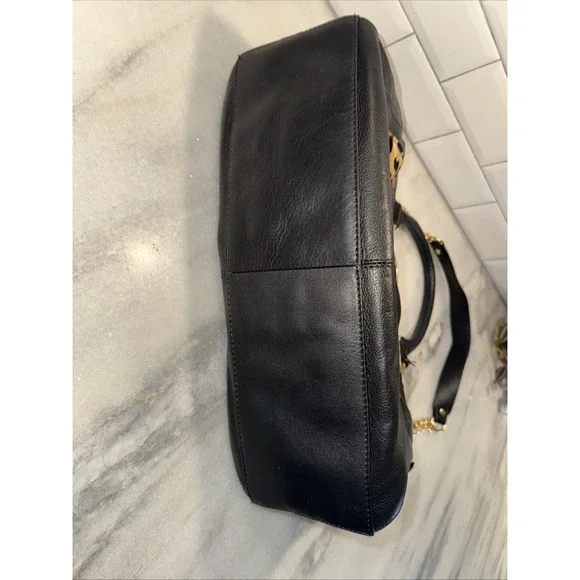 Audrey Brooks Leopard Skin/black Leather Purse New With Tags - Picture 7 of 16